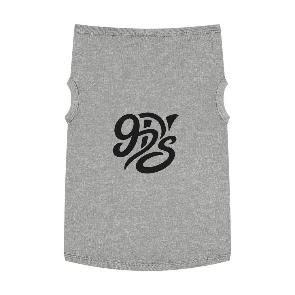 Black Script Logo Pet Tank Top — Cozy Graphic Dog Shirt
