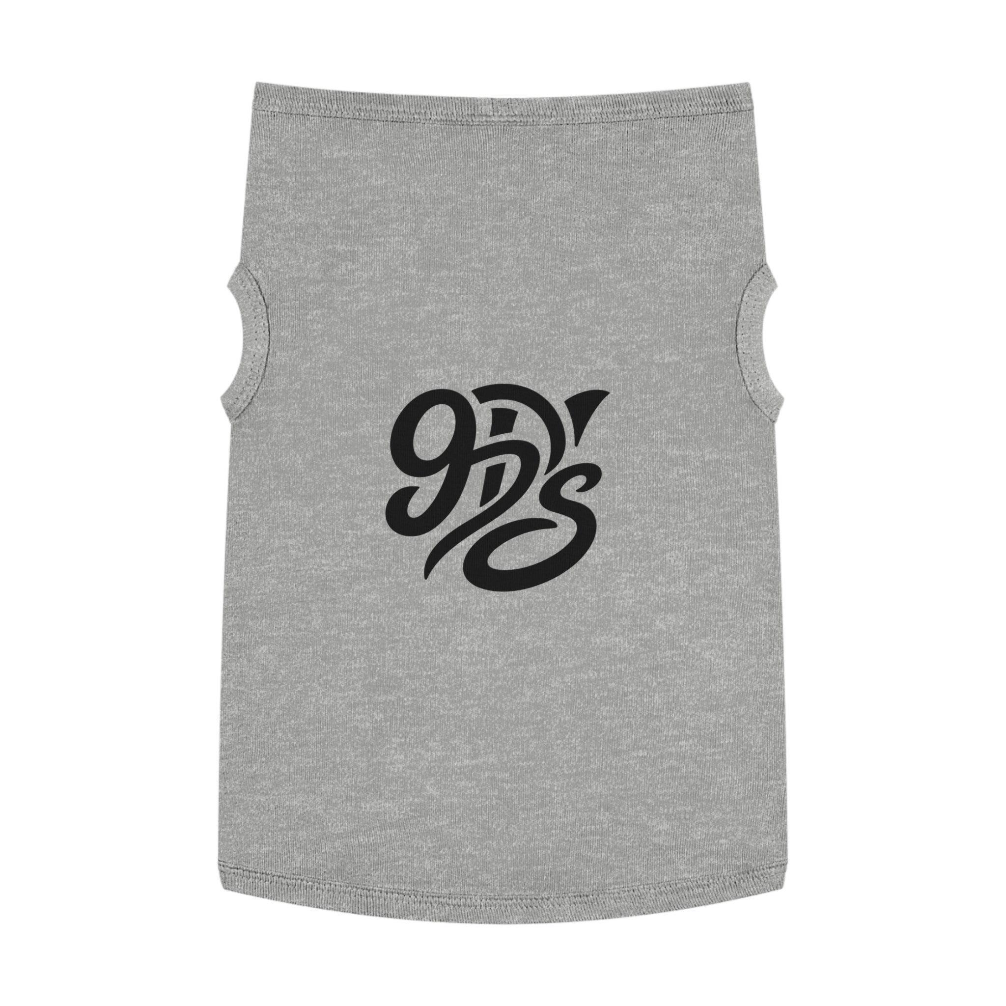 Black Script Logo Pet Tank Top — Cozy Graphic Dog Shirt