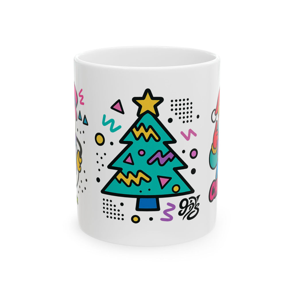Christmas Funk Holiday Mug — Retro Tree & Santa Coffee Cup (11oz/15oz)