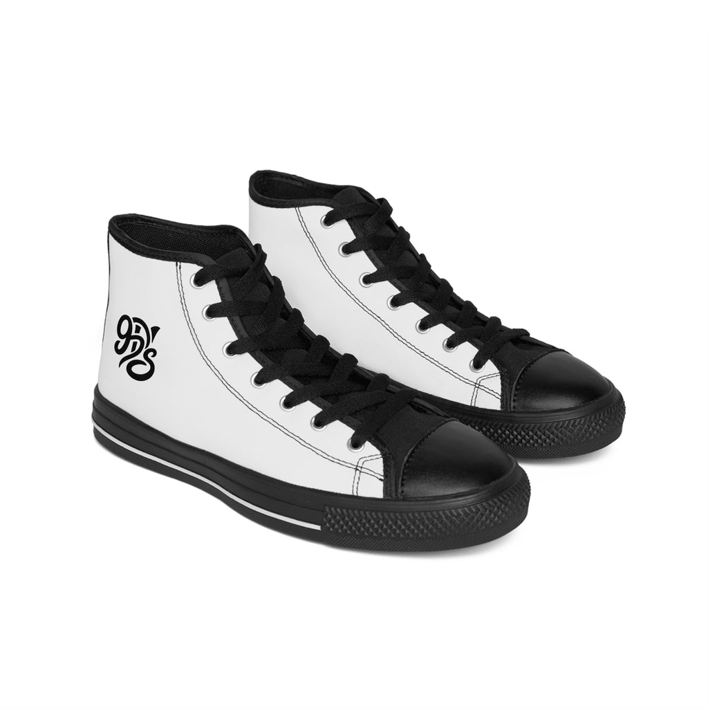 Classic High-Top Sneakers — Minimal Black & White Monogram Design