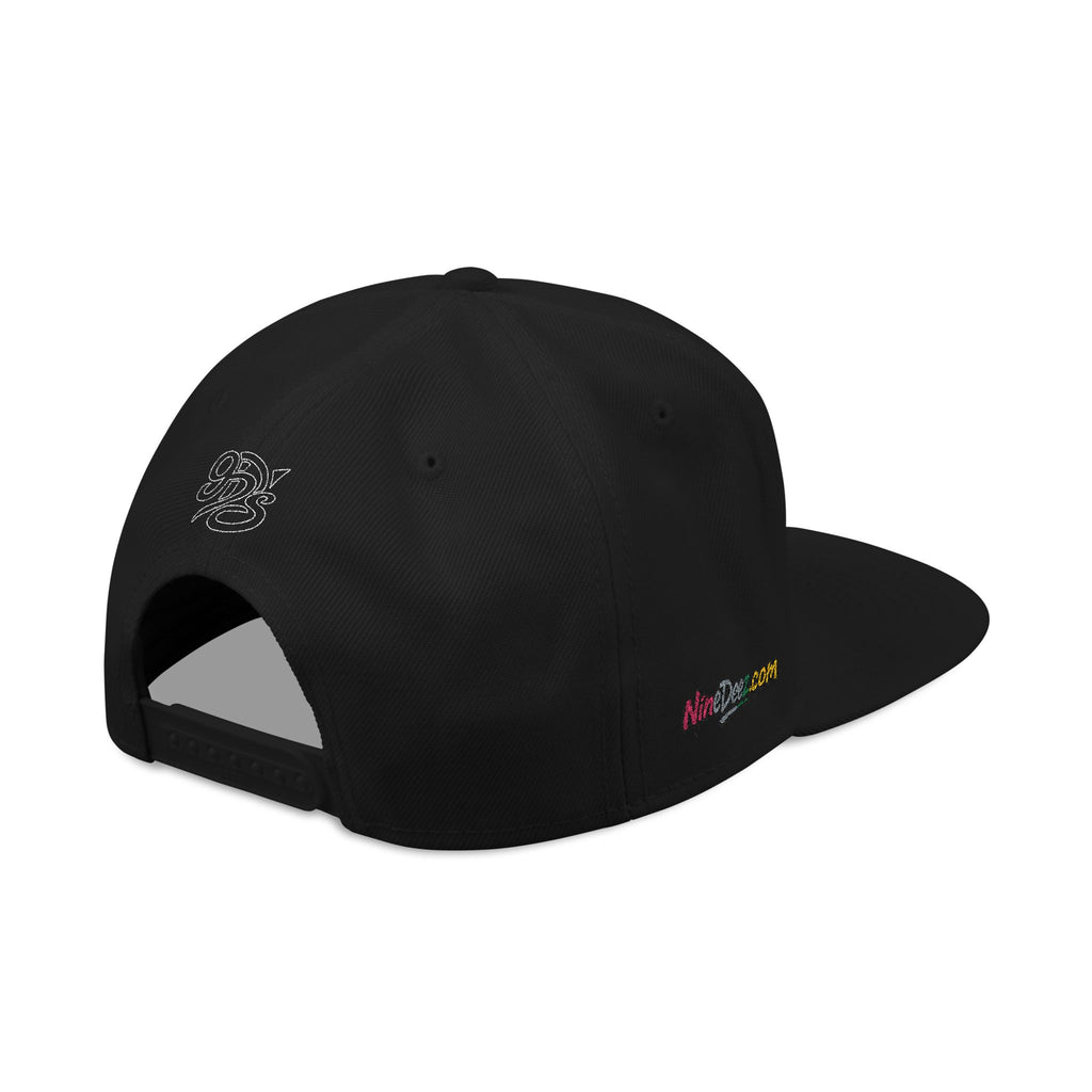Embroidered Urban Snapback Hat — White Script Patch