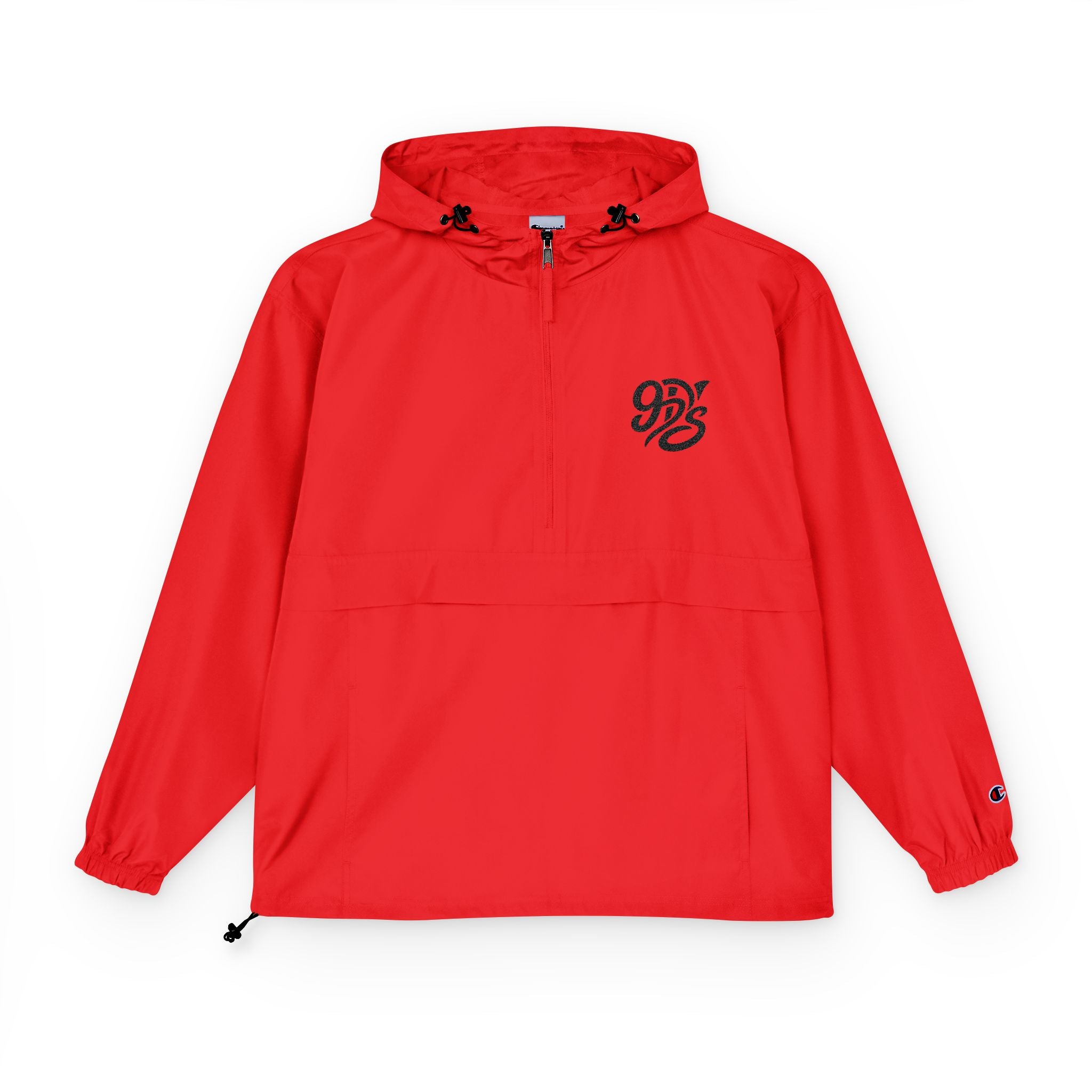Packable Anorak Jacket – Orange Windbreaker with Small Chest Graphic