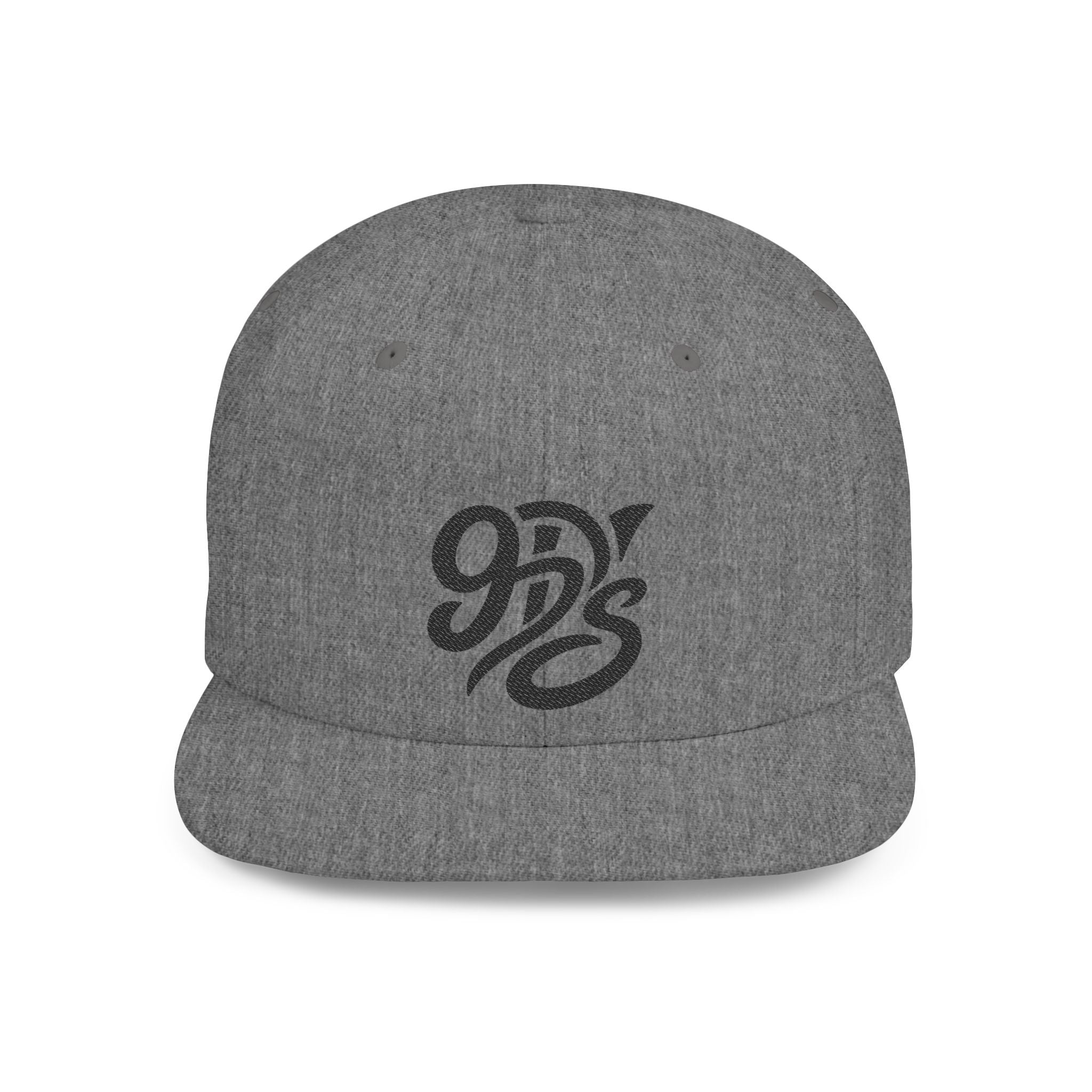 Snapback Hat — Retro Script "9D's" Logo Flat Bill Cap