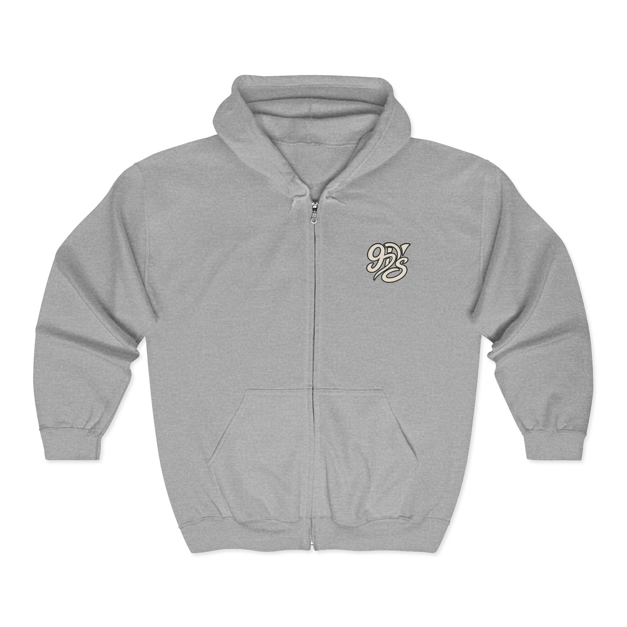Vintage Script '96' Zip Hoodie – Classic Retro Chest Logo
