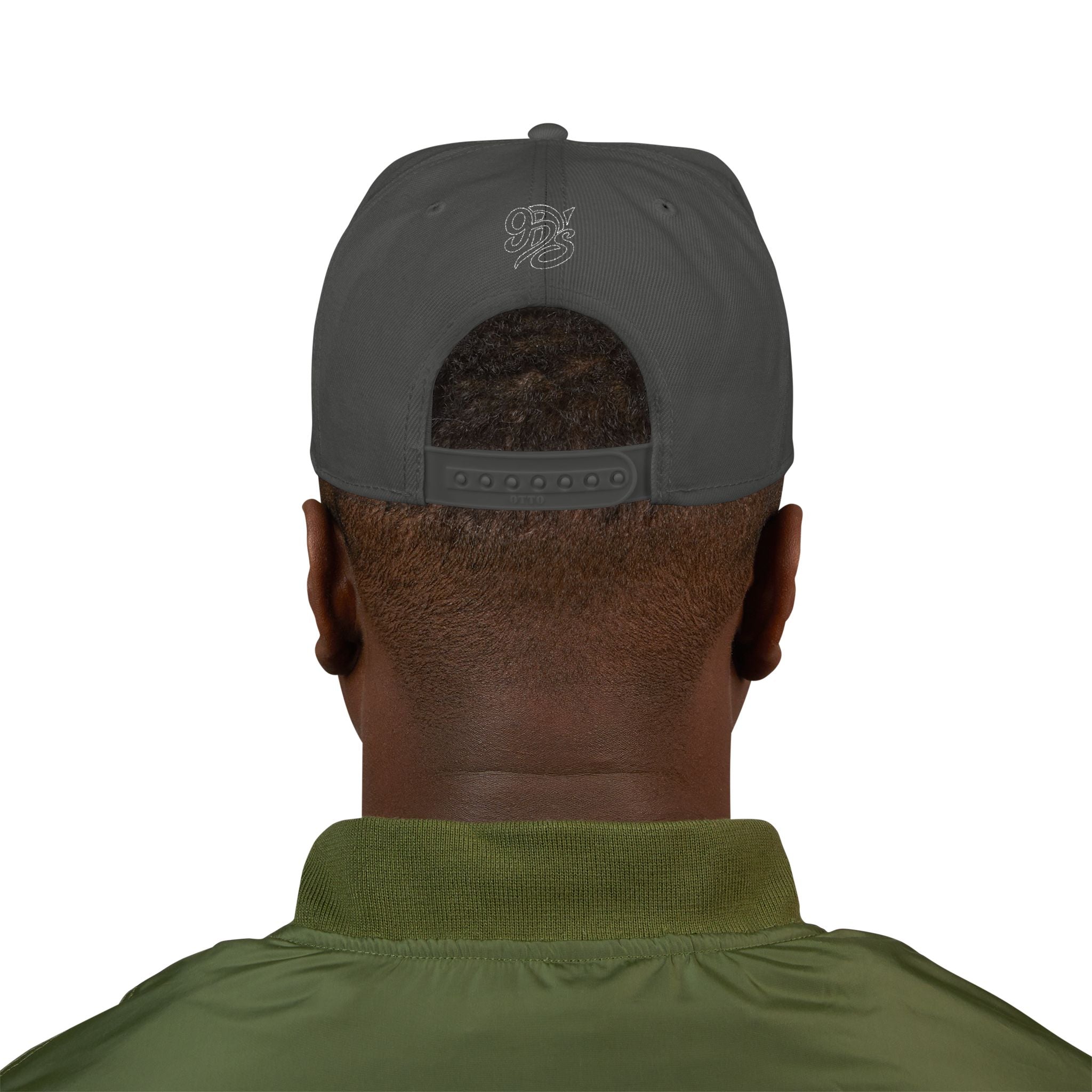 Embroidered Urban Snapback Hat — White Script Patch