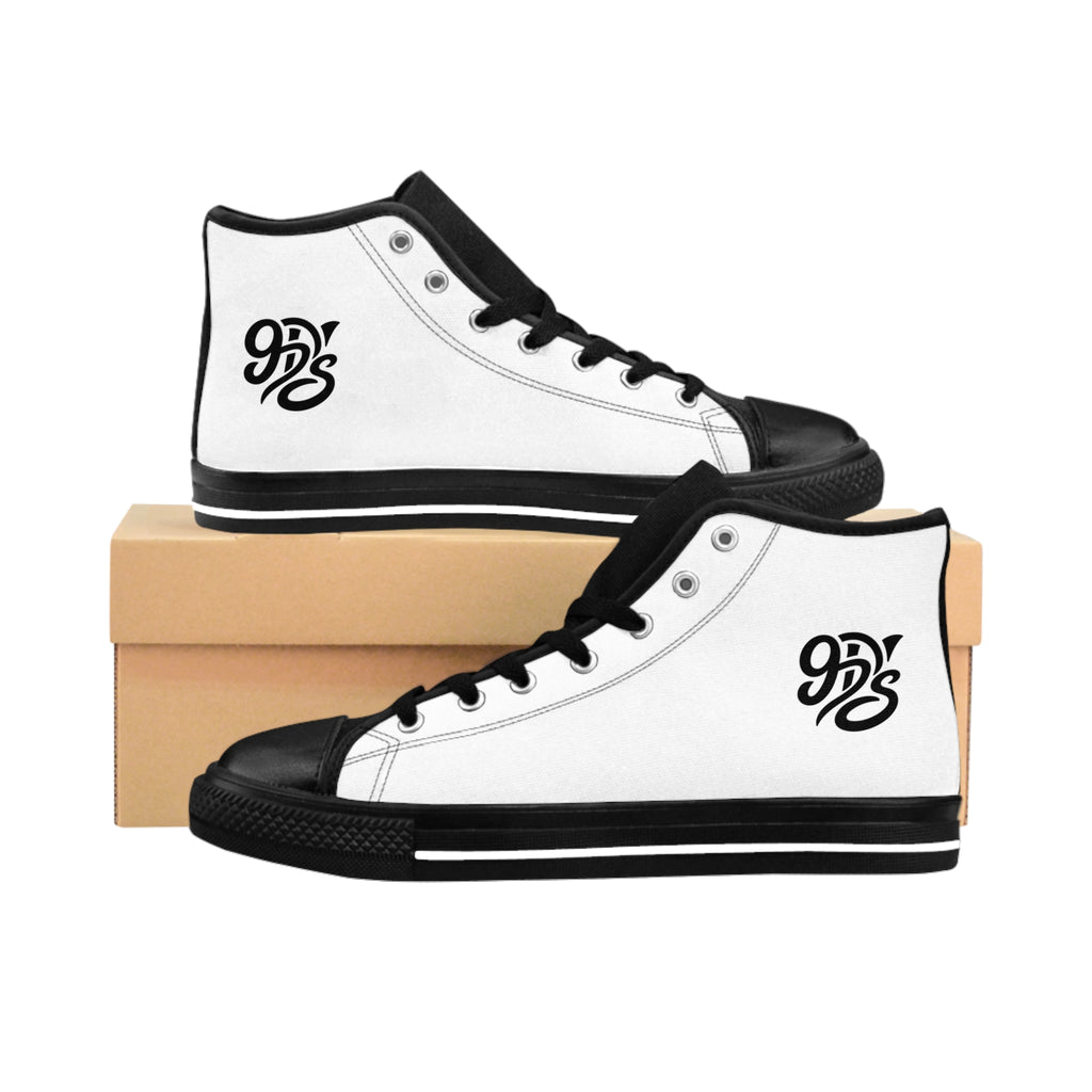 Classic High-Top Sneakers — Minimal Black & White Monogram Design