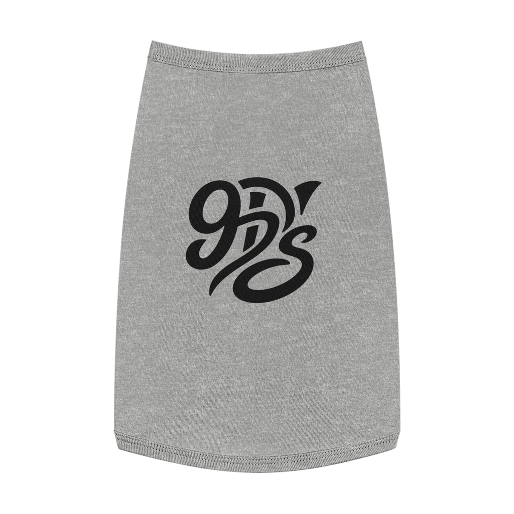 Black Script Logo Pet Tank Top — Cozy Graphic Dog Shirt
