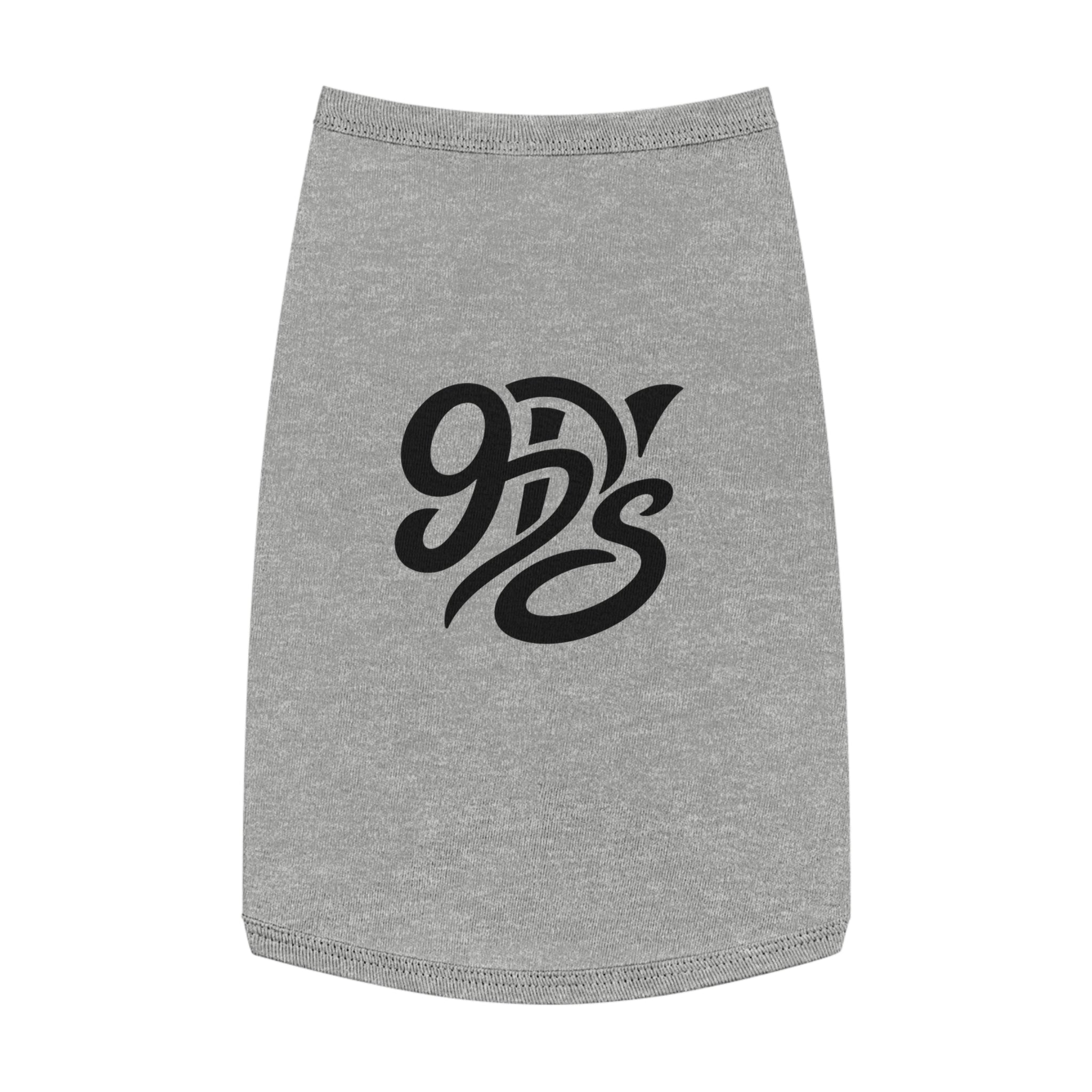Black Script Logo Pet Tank Top — Cozy Graphic Dog Shirt