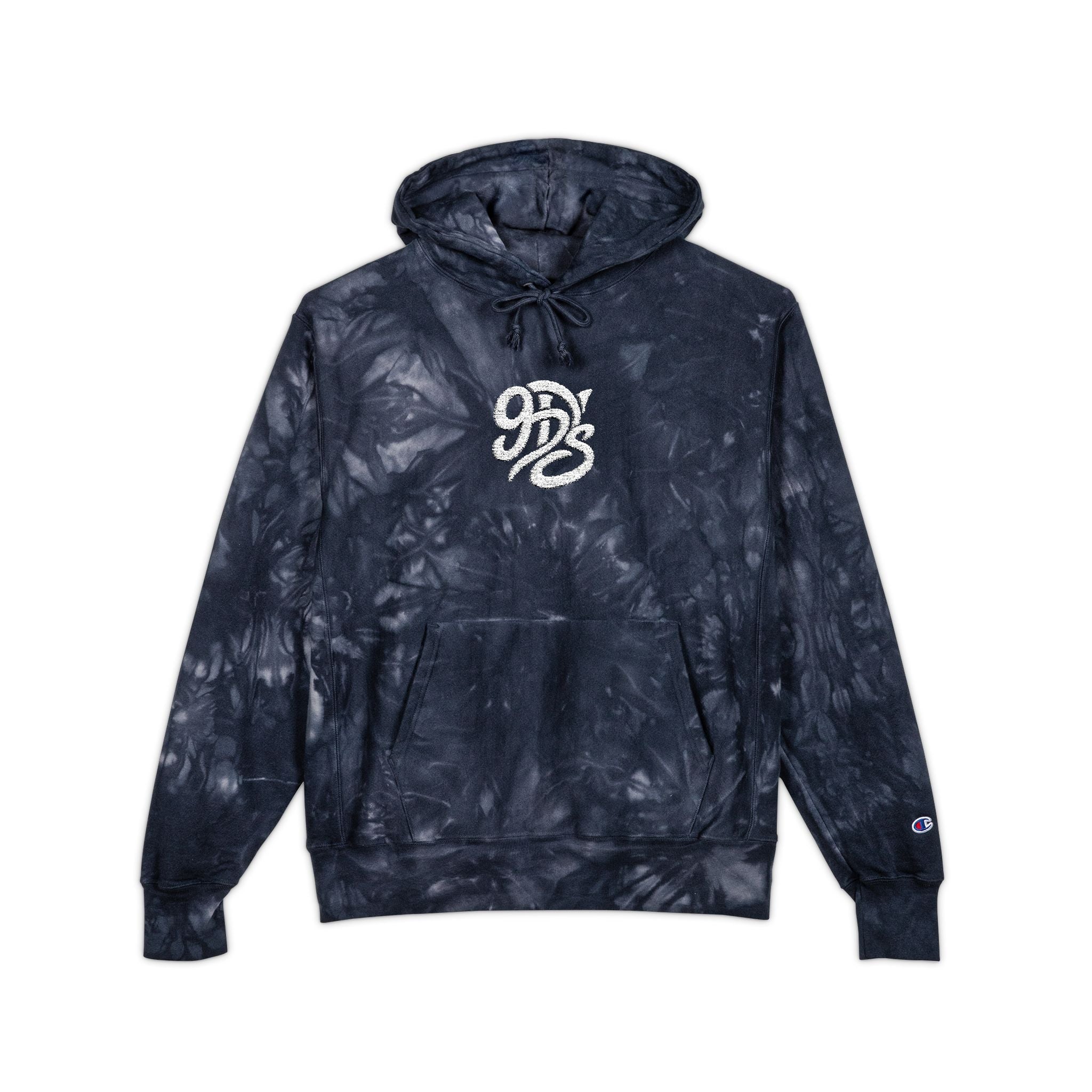 Tie-Dye Champion Hoodie with White Embroidered Logo