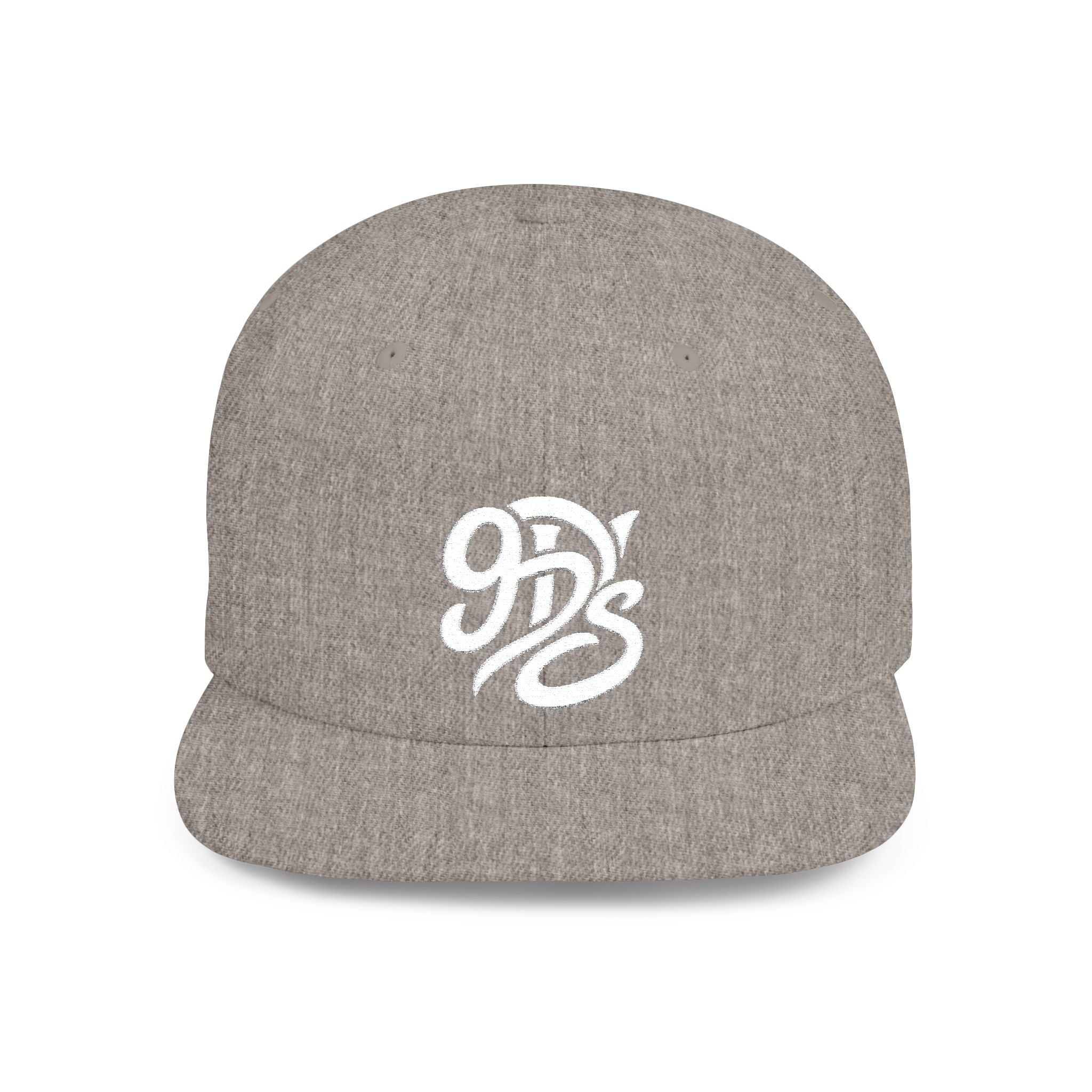 Flat Bill Snapback Hat — 9D’s Script Logo Embroidered Cap
