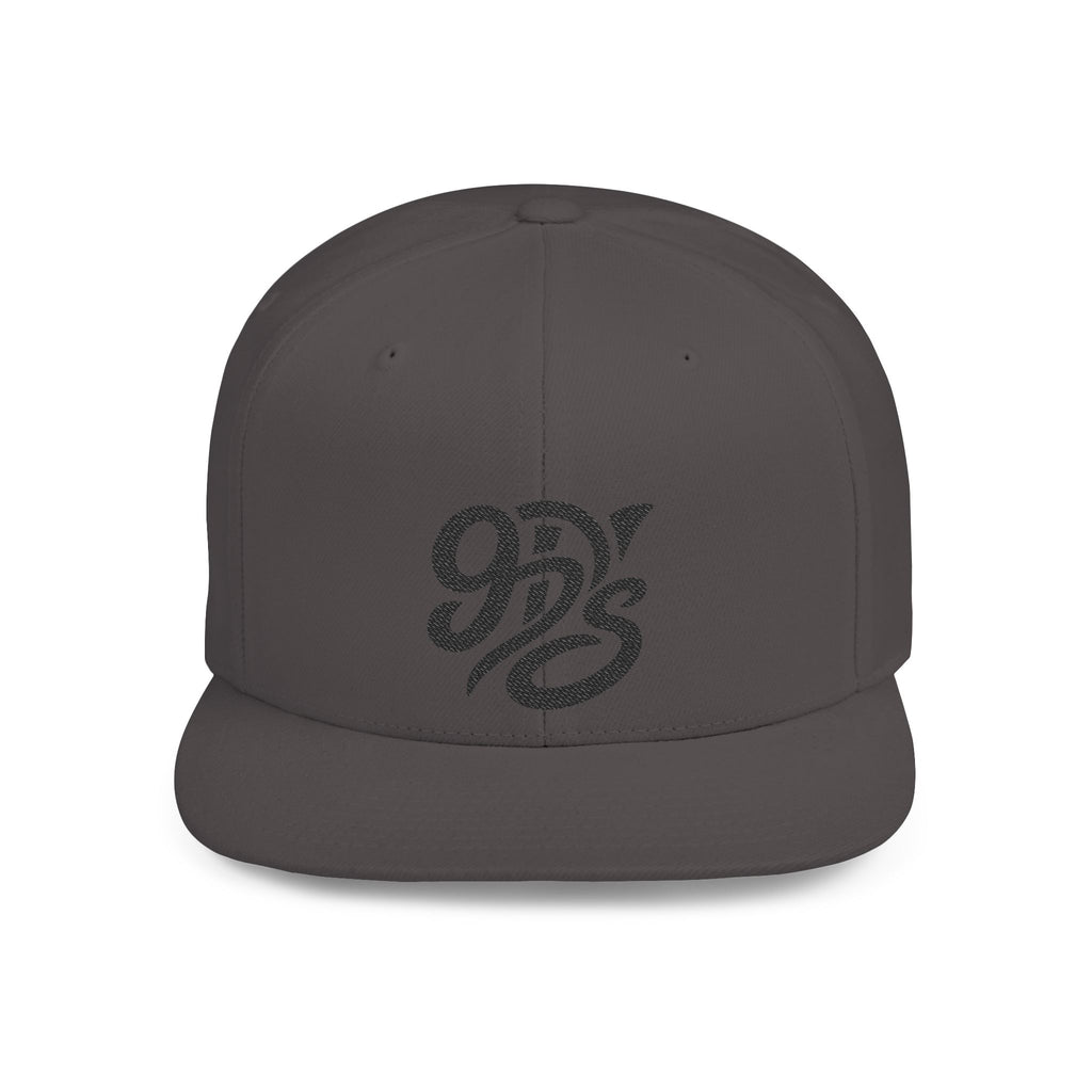 Snapback Hat — Retro Script "9D's" Logo Flat Bill Cap