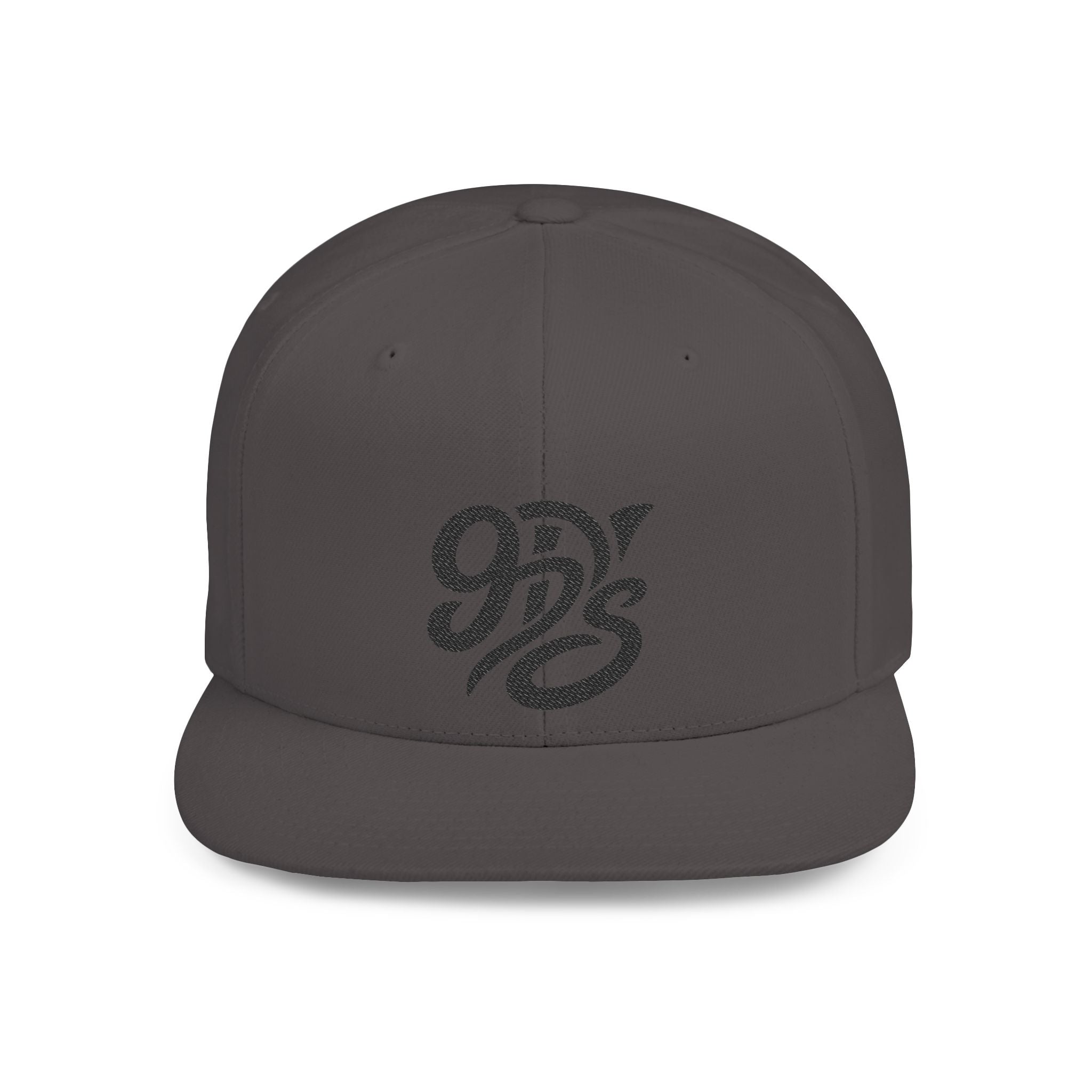 Snapback Hat — Retro Script "9D's" Logo Flat Bill Cap