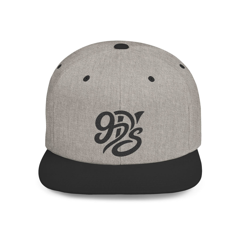 Snapback Hat — Retro Script "9D's" Logo Flat Bill Cap