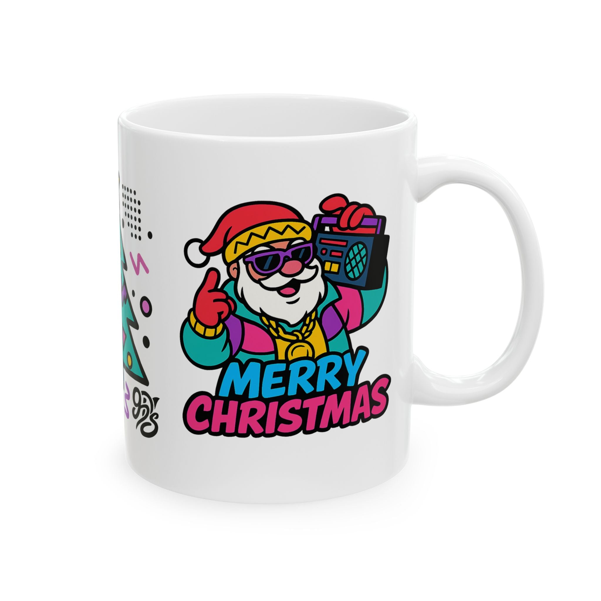 Christmas Funk Holiday Mug — Retro Tree & Santa Coffee Cup (11oz/15oz)