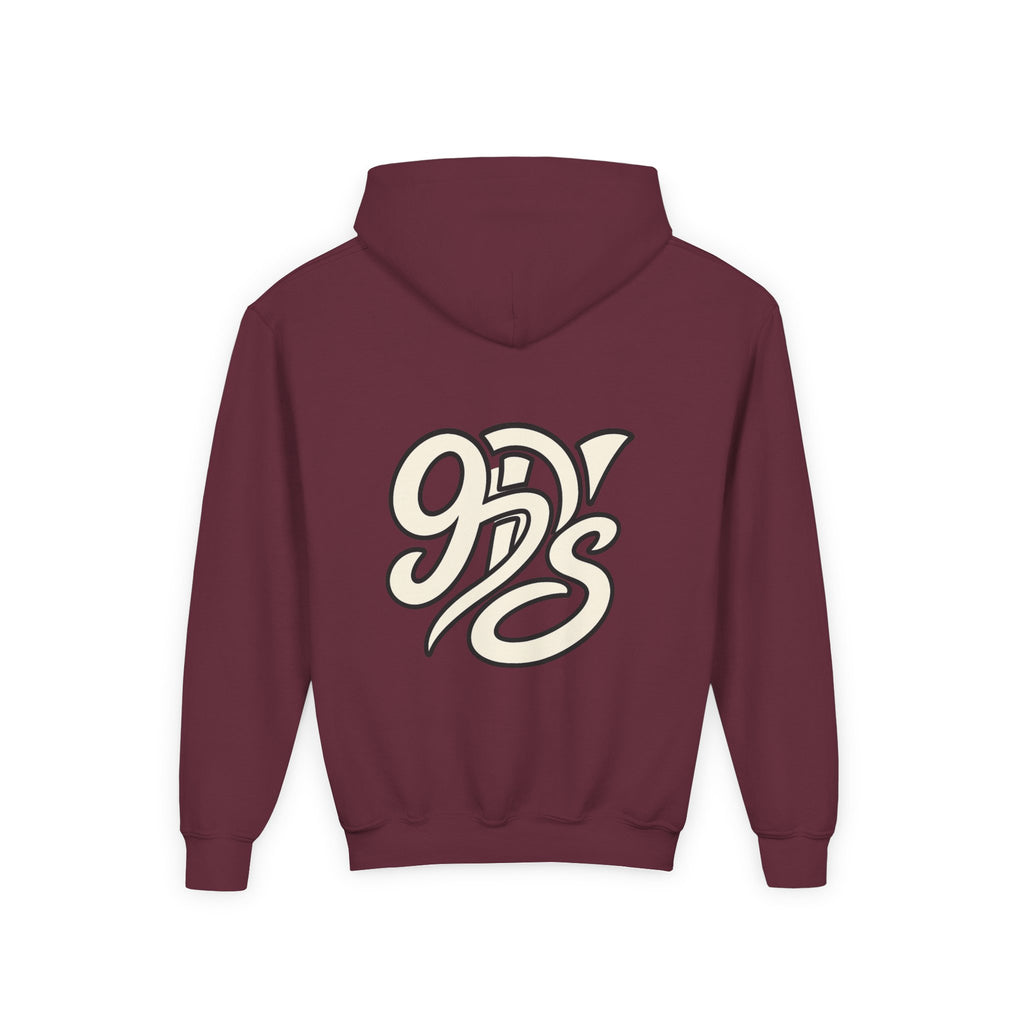 Youth Christmas Hoodie — Pixel Santa, Snowman & Reindeer "Merry Christmas"