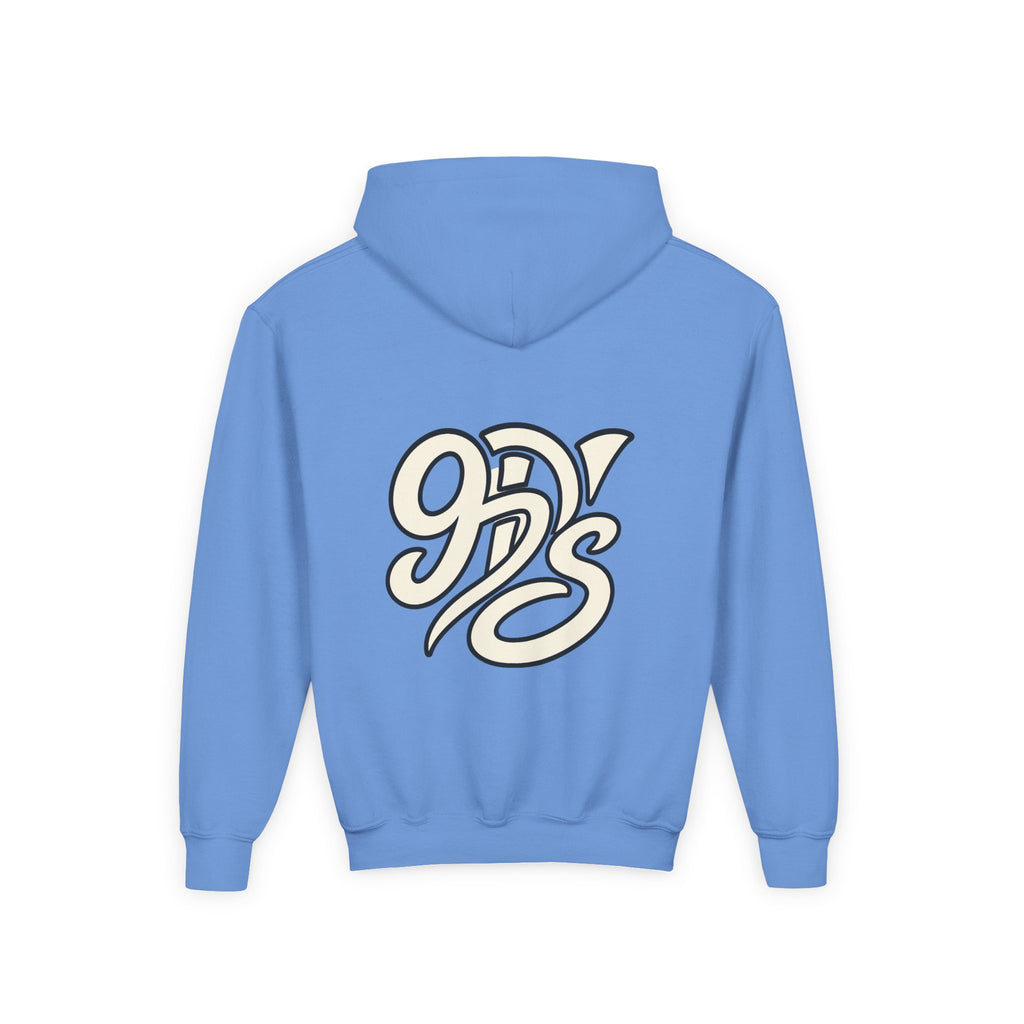 Youth Christmas Hoodie — Pixel Santa, Snowman & Reindeer "Merry Christmas"