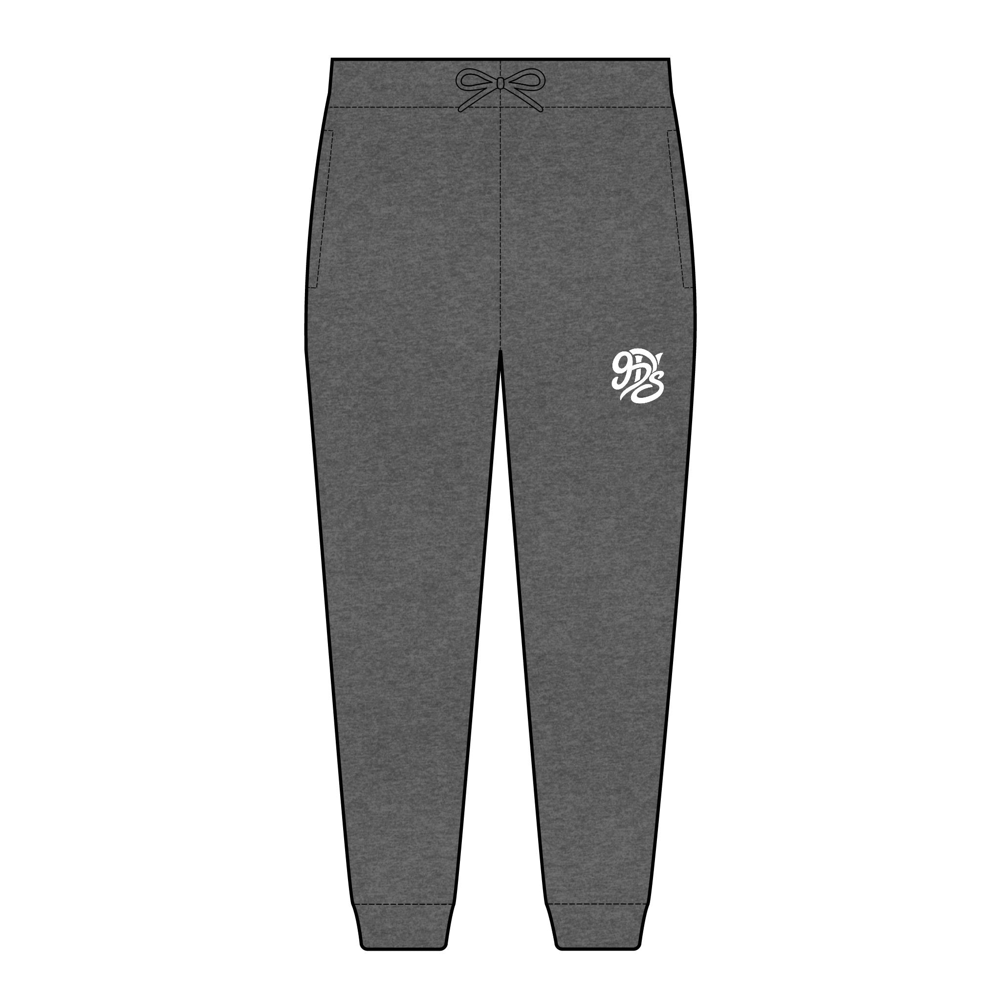 Embroidered Monogram Joggers — Cozy Fleece Sweatpants with Script 'DB2' Logo