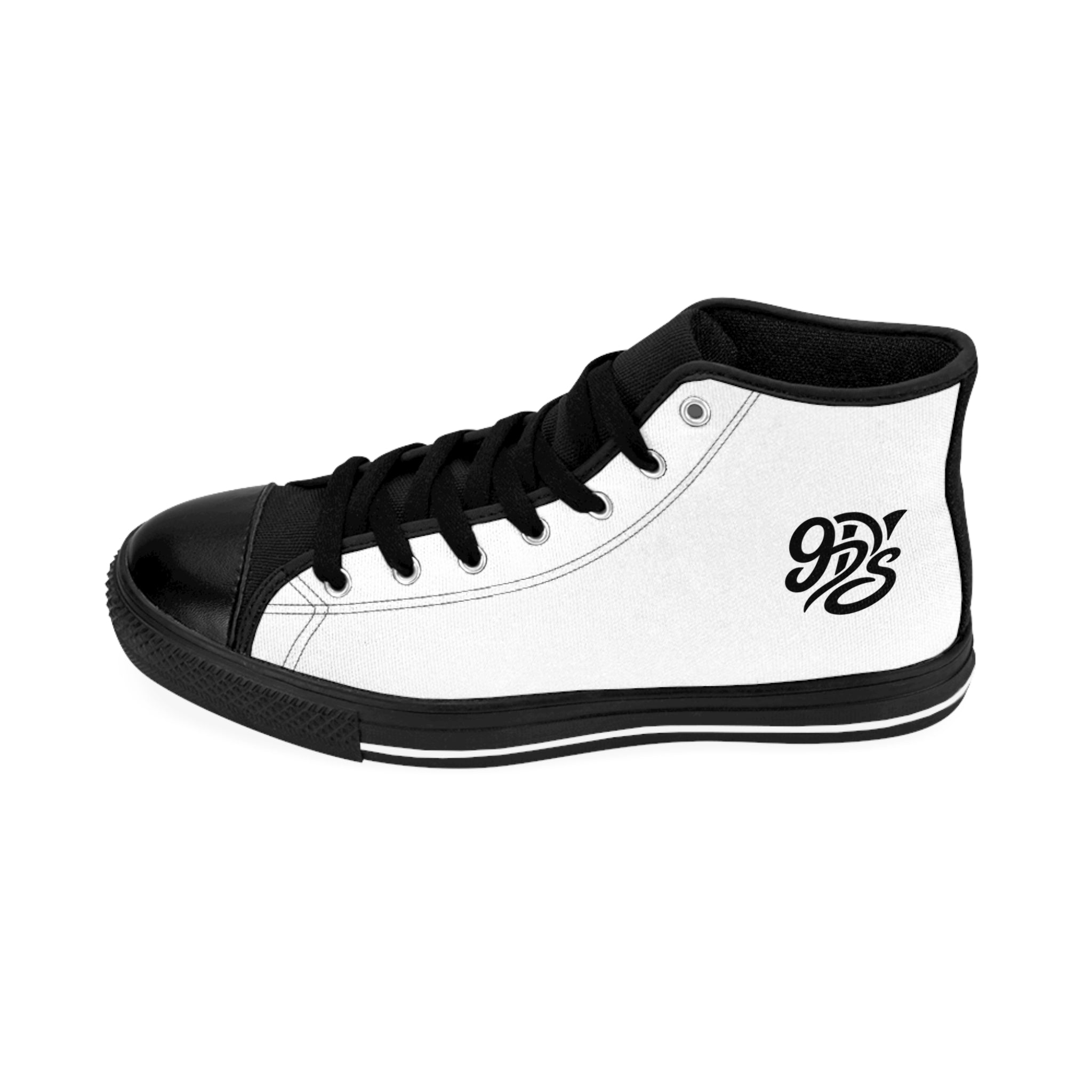 Classic High-Top Sneakers — Minimal Black & White Monogram Design