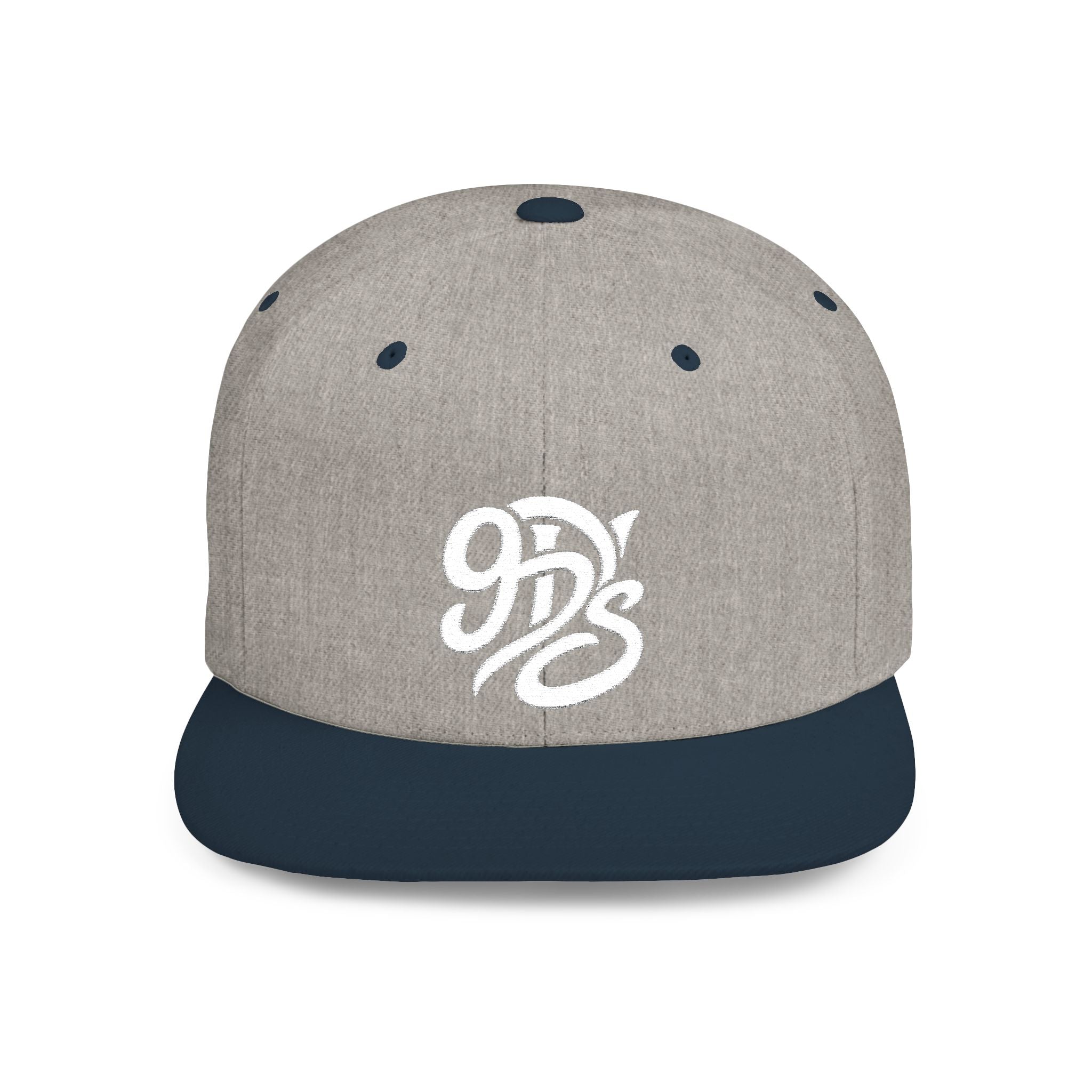 Flat Bill Snapback Hat — 9D’s Script Logo Embroidered Cap