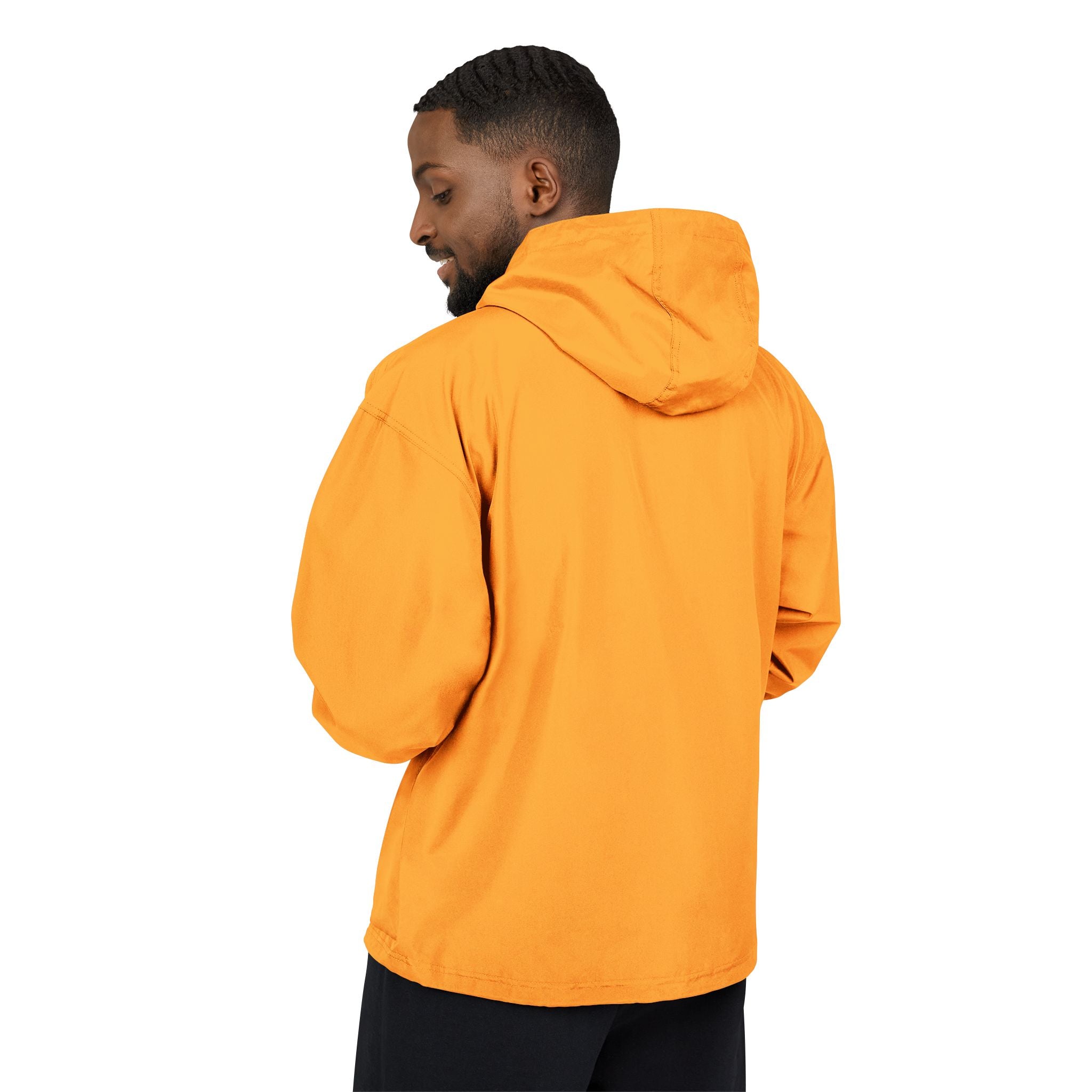 Packable Anorak Jacket – Orange Windbreaker with Small Chest Graphic