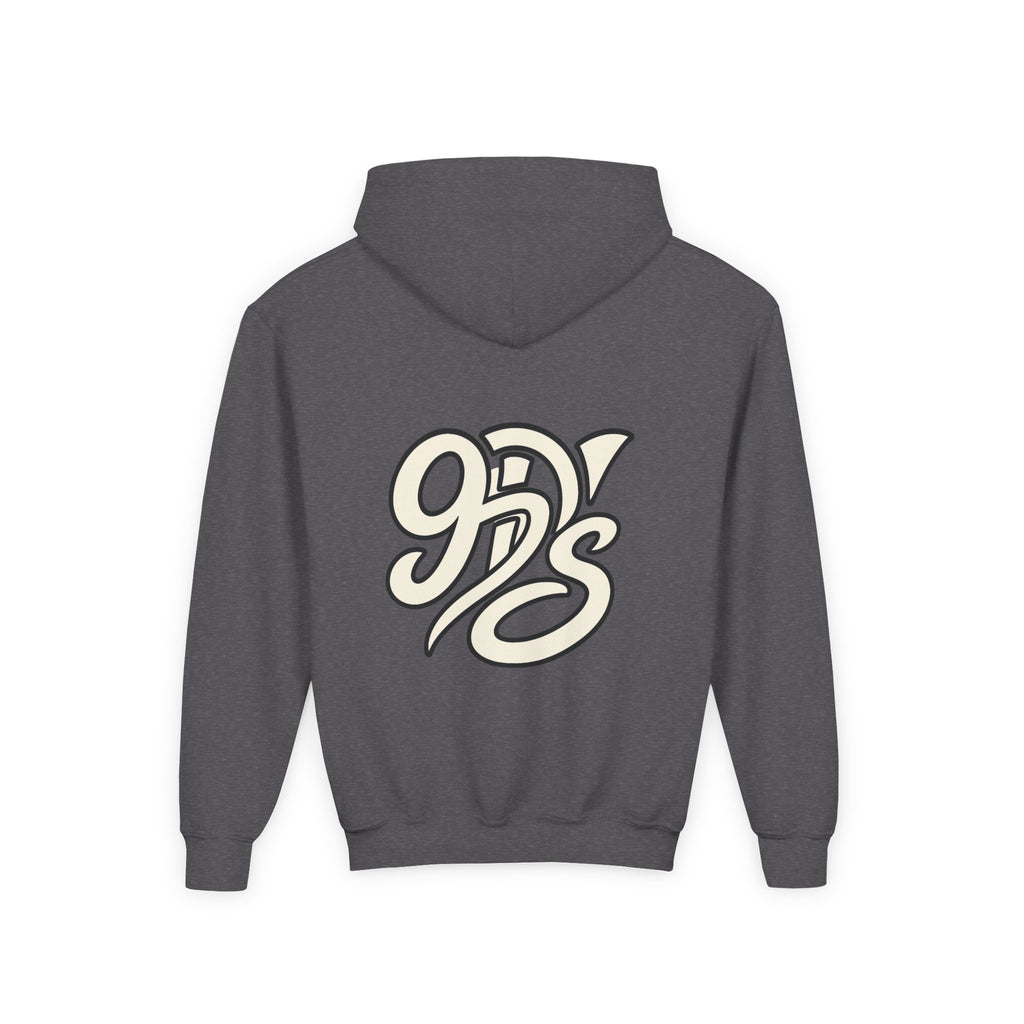 Youth Christmas Hoodie — Pixel Santa, Snowman & Reindeer "Merry Christmas"