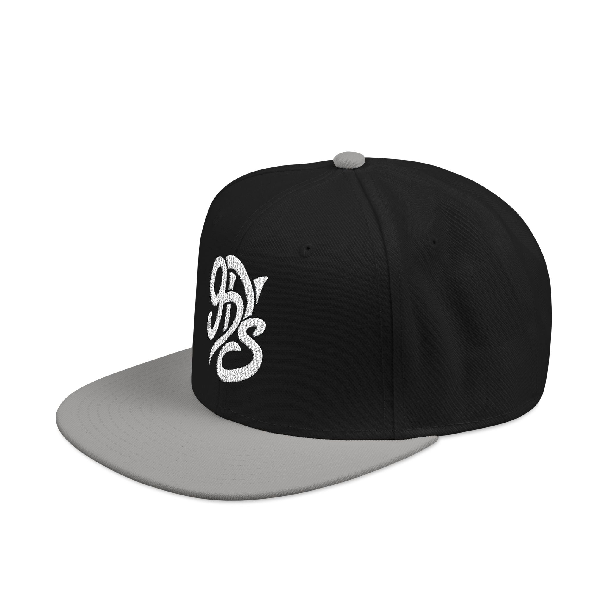 Embroidered Urban Snapback Hat — White Script Patch