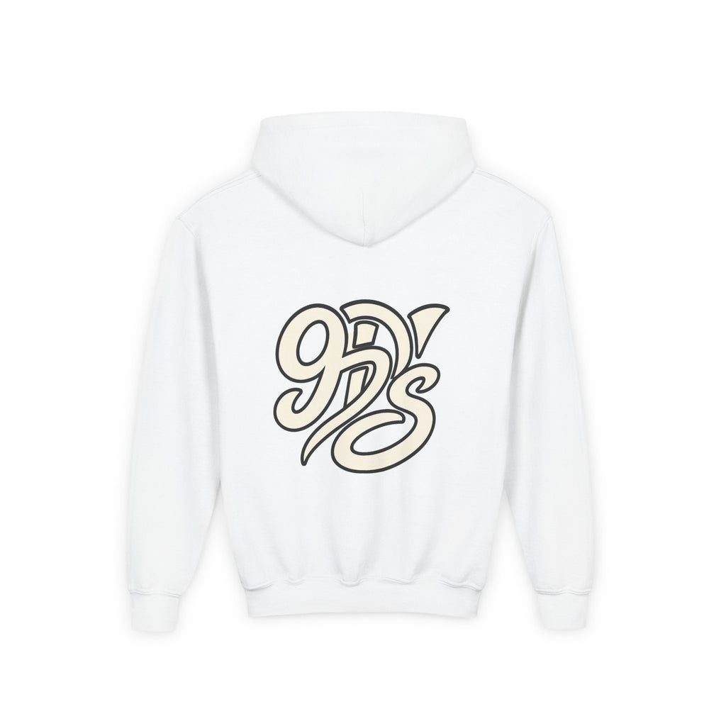 Youth Christmas Hoodie — Pixel Santa, Snowman & Reindeer "Merry Christmas"