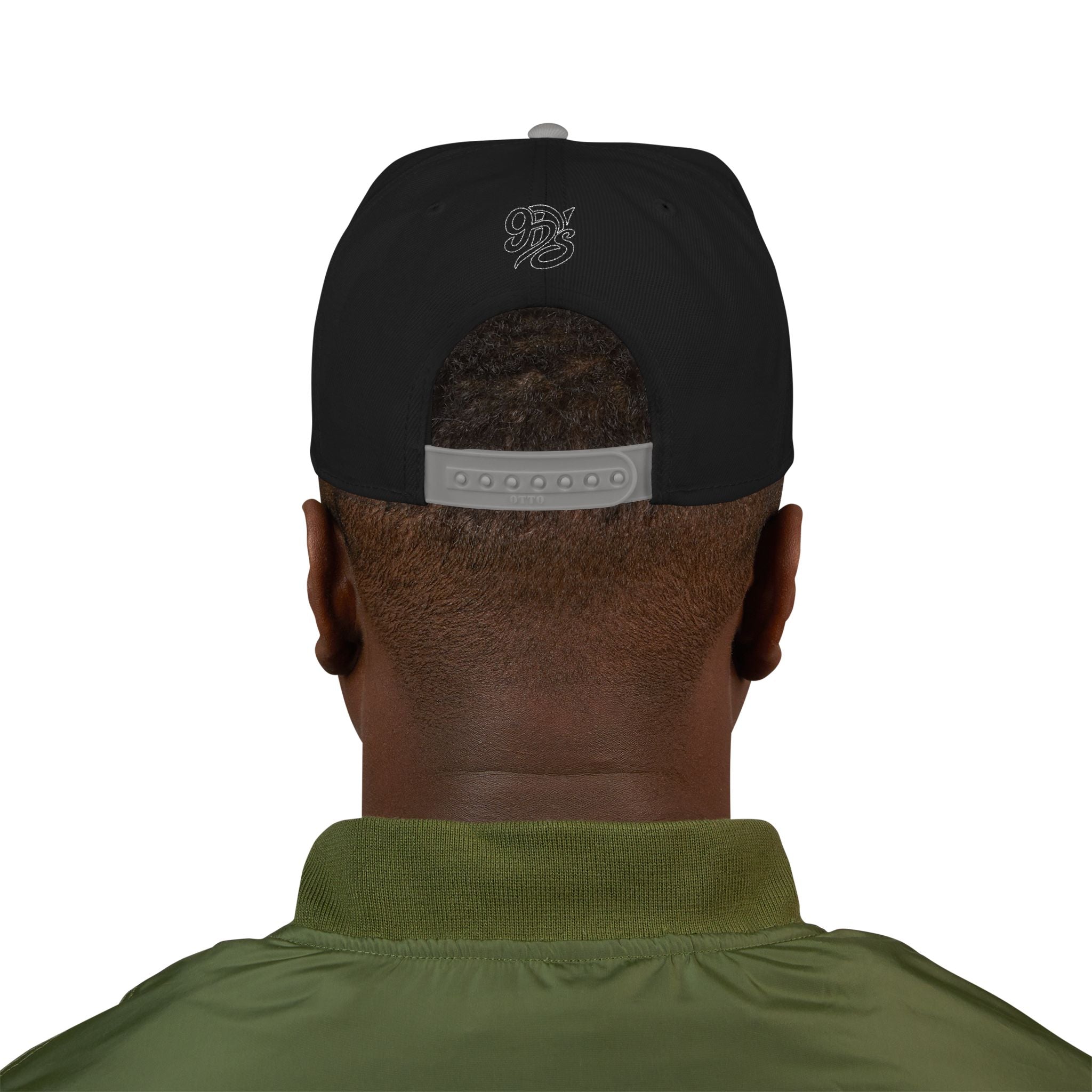 Embroidered Urban Snapback Hat — White Script Patch