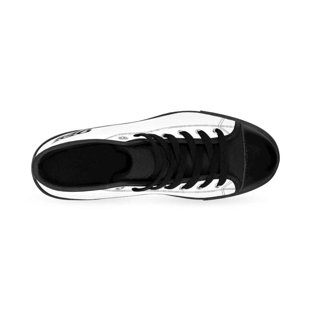 Classic High-Top Sneakers — Minimal Black & White Monogram Design