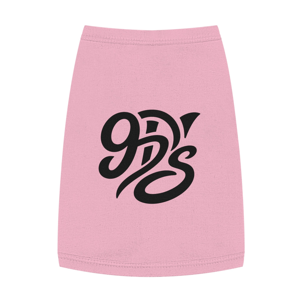 Black Script Logo Pet Tank Top — Cozy Graphic Dog Shirt