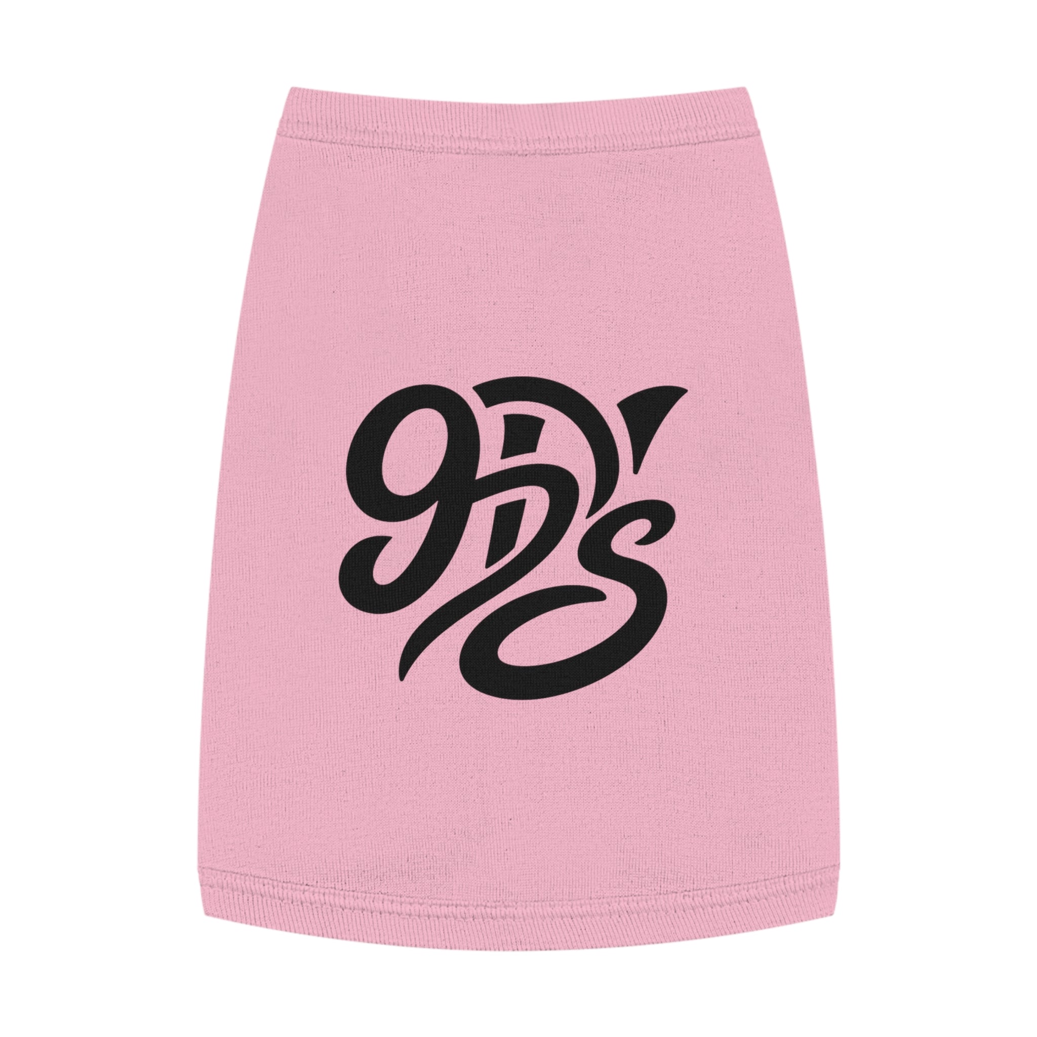 Black Script Logo Pet Tank Top — Cozy Graphic Dog Shirt