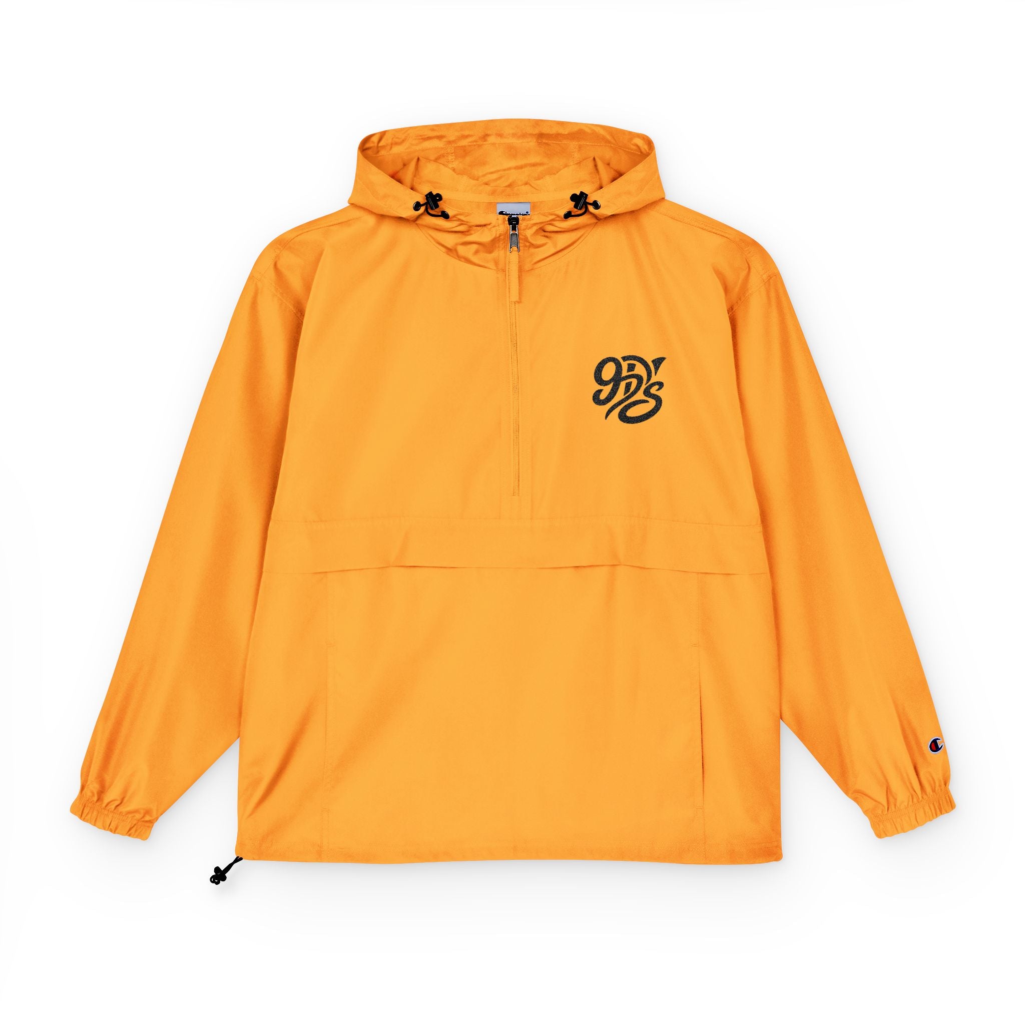 Packable Anorak Jacket – Orange Windbreaker with Small Chest Graphic