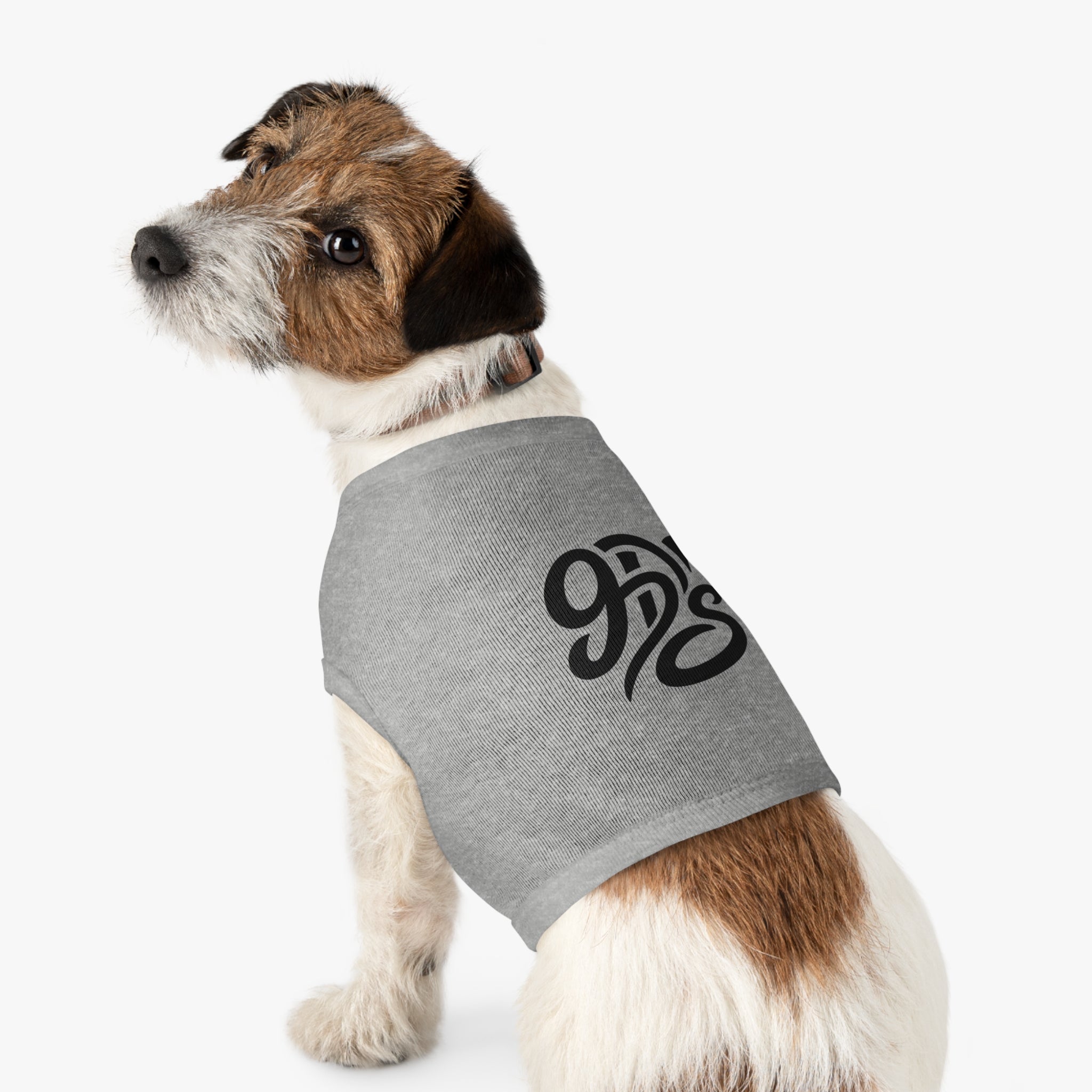 Black Script Logo Pet Tank Top — Cozy Graphic Dog Shirt