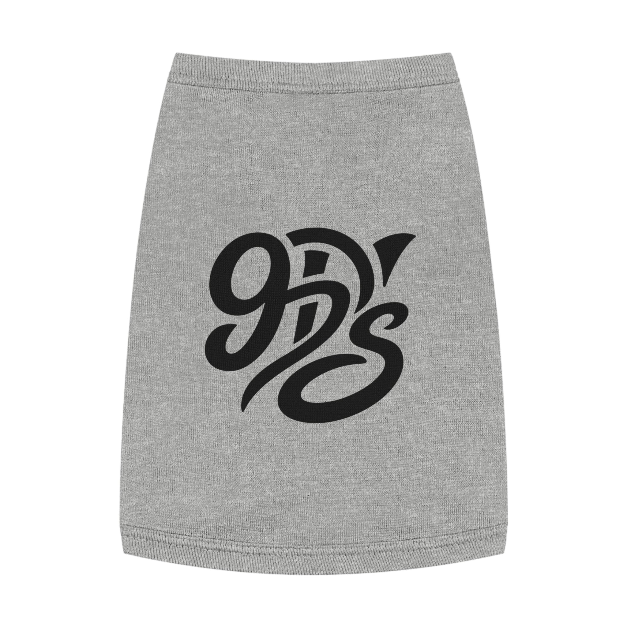 Black Script Logo Pet Tank Top — Cozy Graphic Dog Shirt