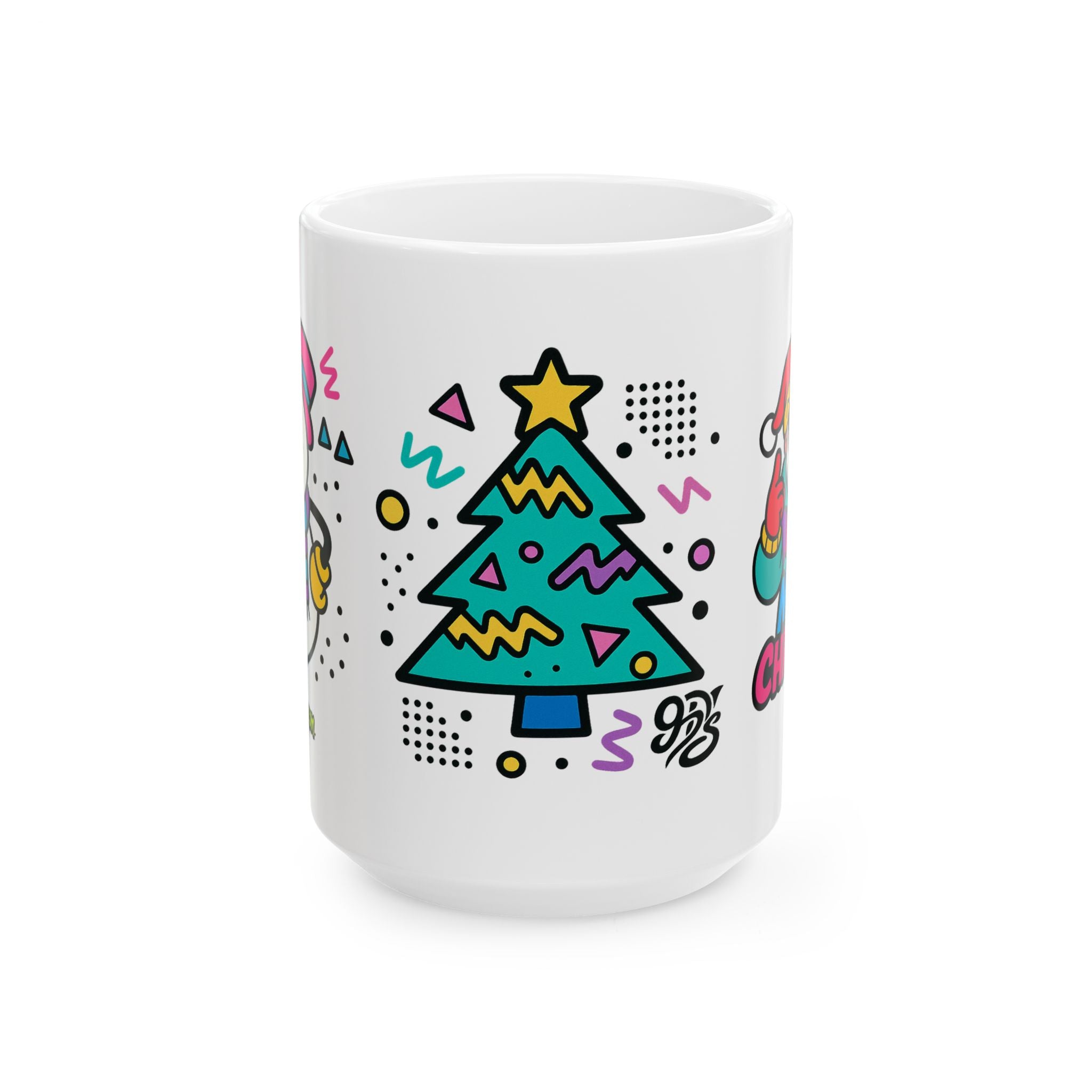 Christmas Funk Holiday Mug — Retro Tree & Santa Coffee Cup (11oz/15oz)