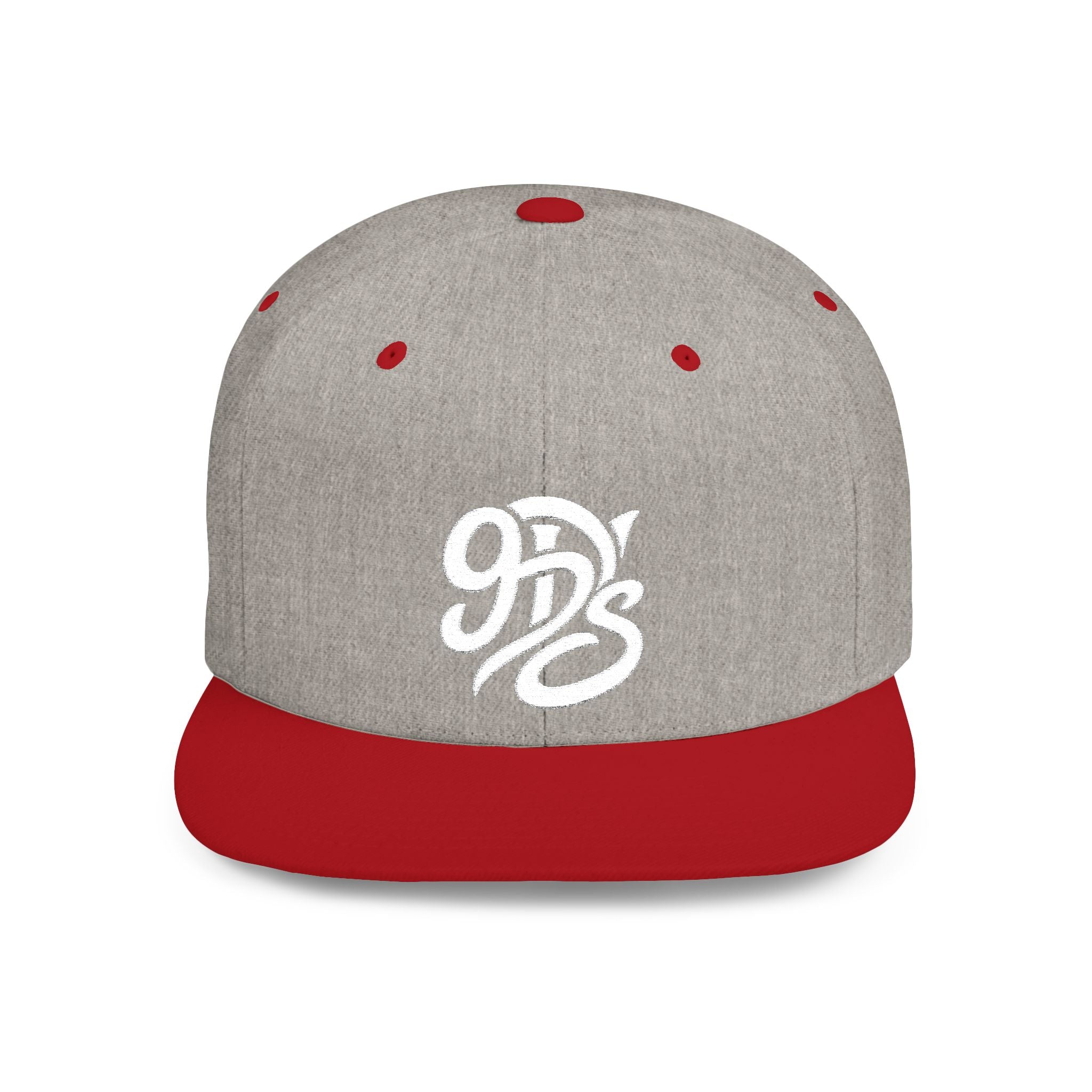 Flat Bill Snapback Hat — 9D’s Script Logo Embroidered Cap