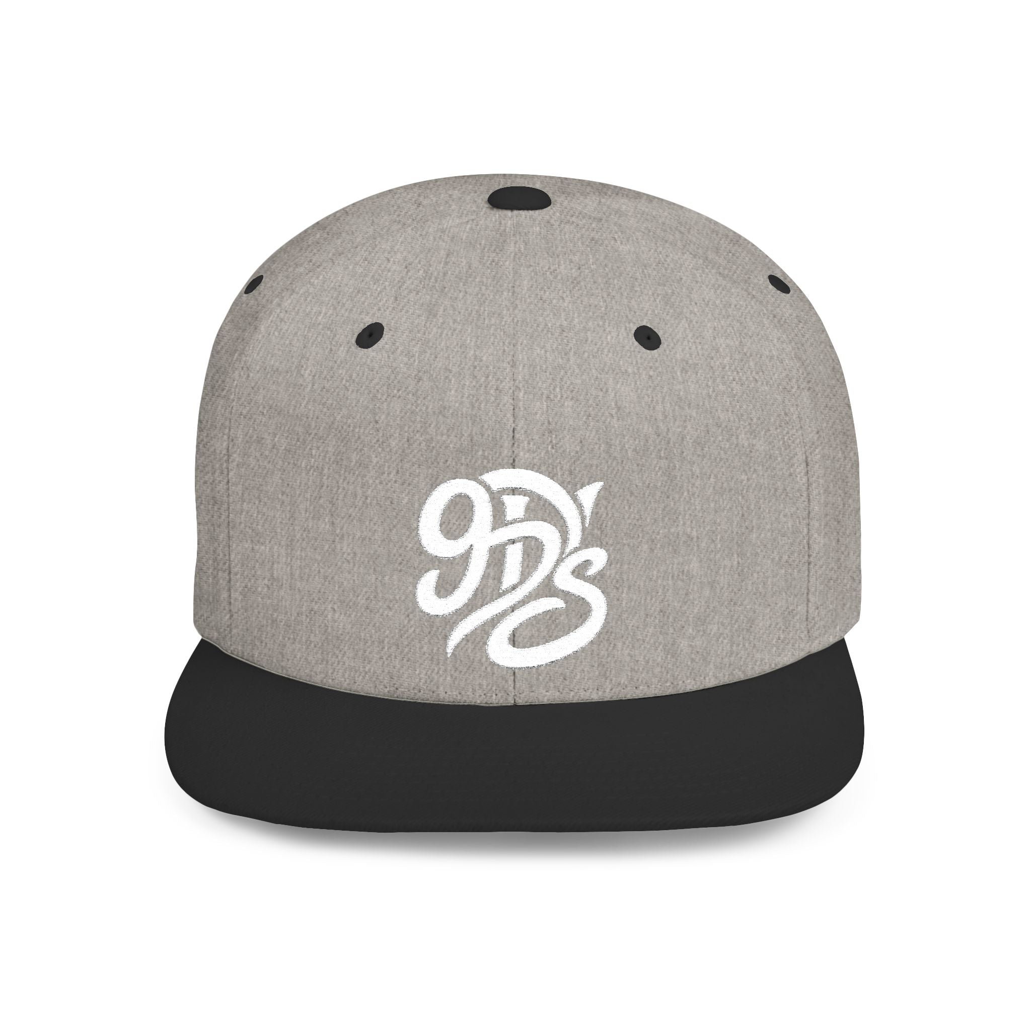 Flat Bill Snapback Hat — 9D’s Script Logo Embroidered Cap