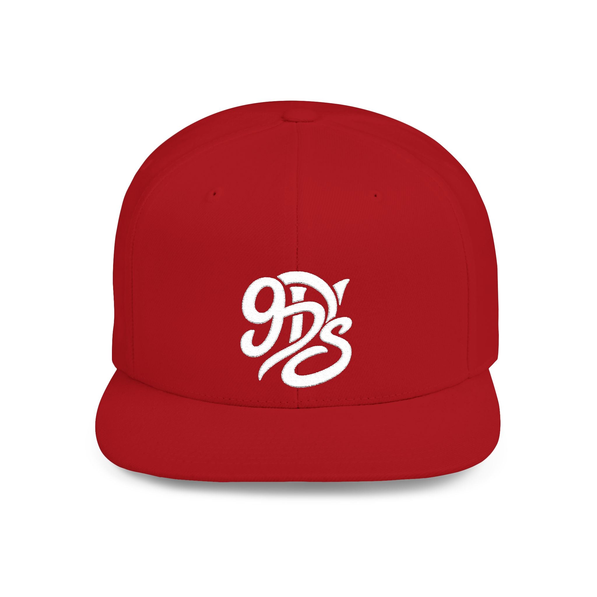Flat Bill Snapback Hat — 9D’s Script Logo Embroidered Cap